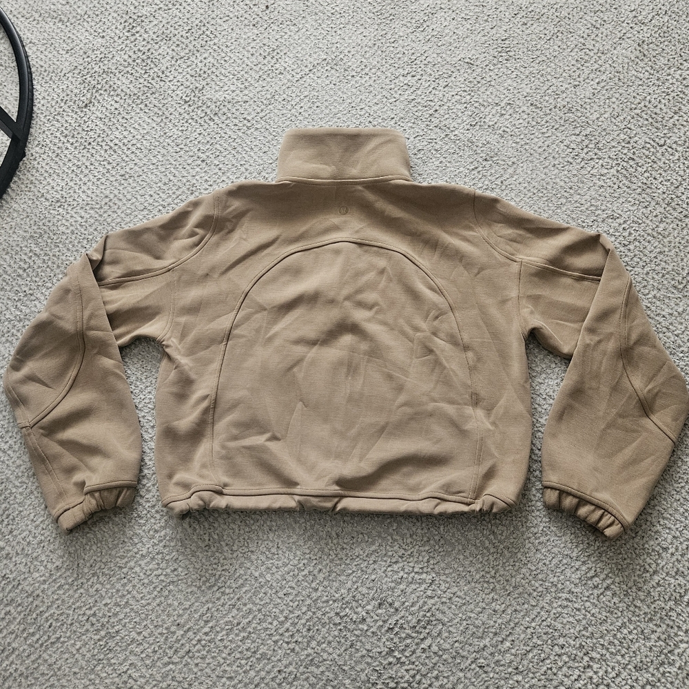 LULULEMON Brushed Softstreme Half Zip Filbert Tan Size 2 - Picture 7 of 9